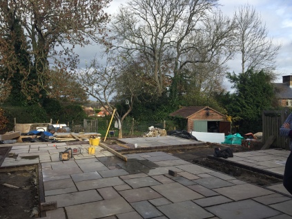Laying the paving